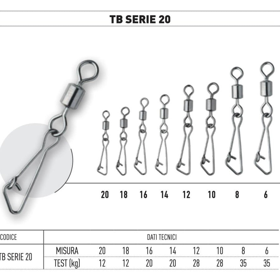 Girella con moschettone TB serie 20