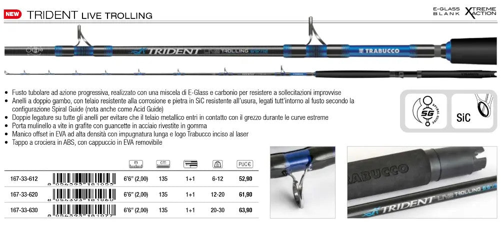 TRABUCCO TRIDENT LIVE TROLLING 6-12LB.