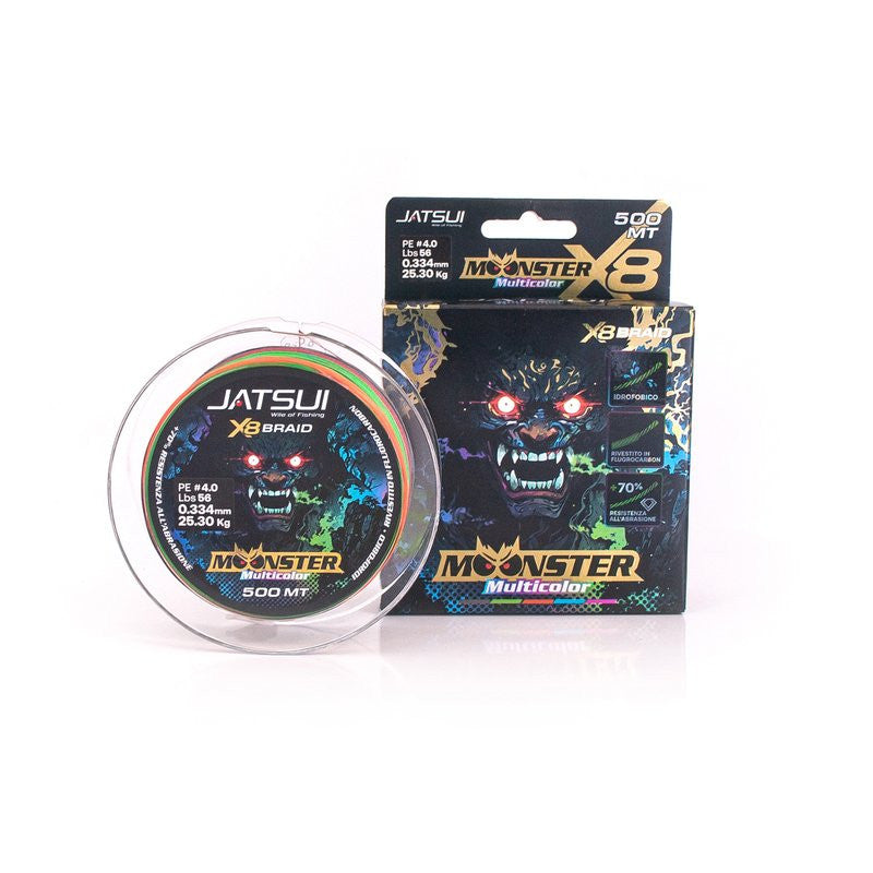 JATSUI MOONSTER BRAID MULTICOLOR 500MT PE4.0 56LB