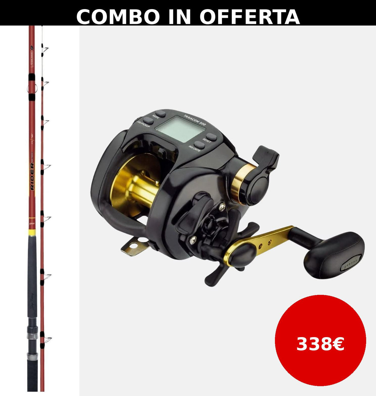 Combo Daiwa Tanacom 500U + Canna Rider Mt. 2,70