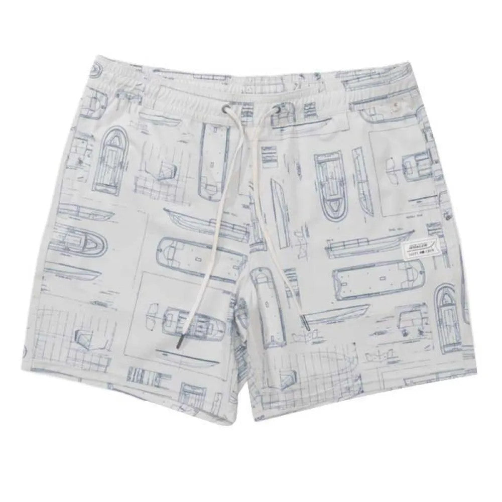 Salty Crew x Boston Whaler Whaler Volley Shorts Bone Limited Edition