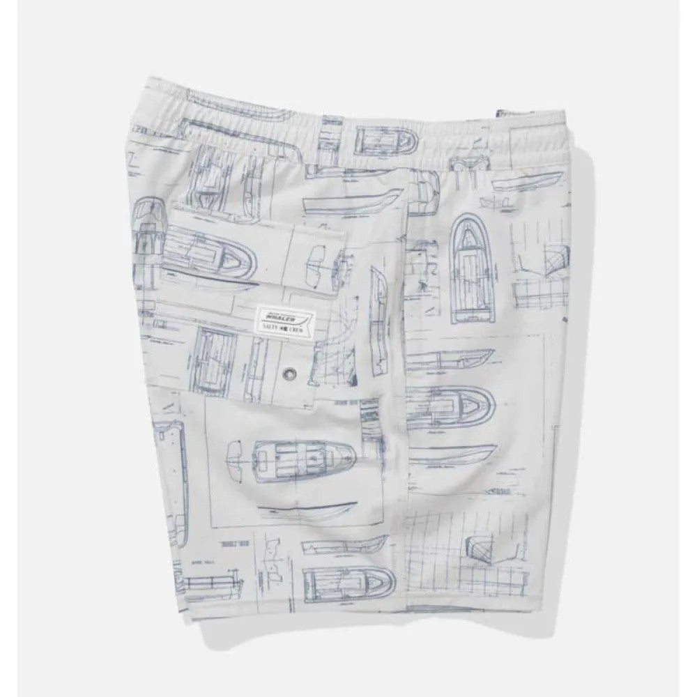 Salty Crew x Boston Whaler Whaler Volley Shorts Bone Limited Edition