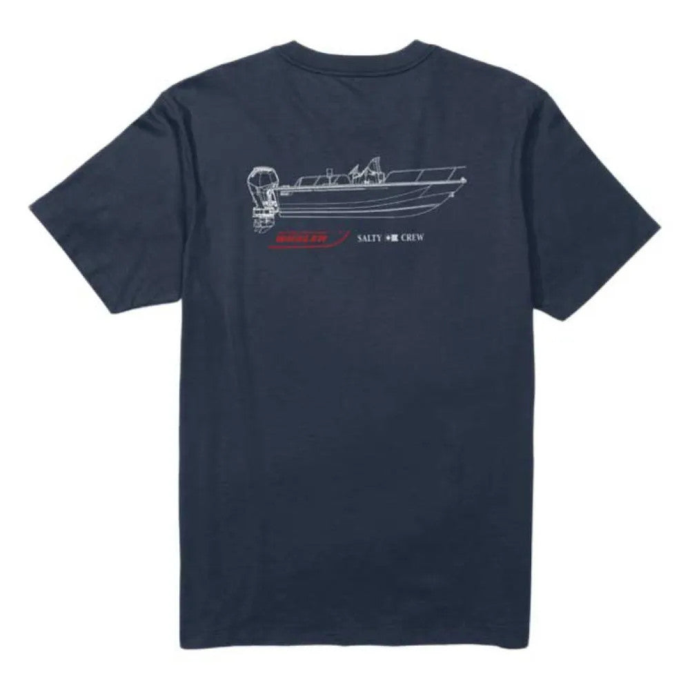 Salty Crew x Boston Whaler Whaler Schematic T-Shirt Navy